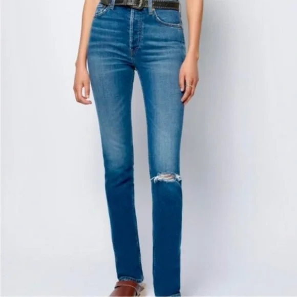 Re/Done Levi's 80s Slim Straight High Rise Jeans sz 27 - Picture 6 of 14